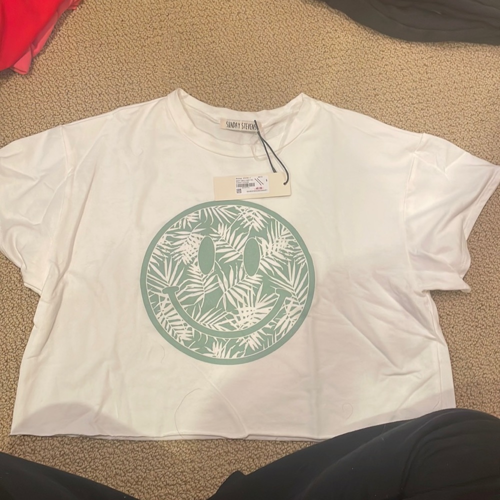 Sunday stevens Minty Smile Crop Tee